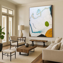 Load image into Gallery viewer, “Organic Shapes & Soft Hues” - White, Blue, Green, Orange Abstract Art on Canvas DKH1107