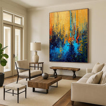 Load image into Gallery viewer, Hand - painted Massive Vibrant Urban Abstract Landscape Acrylic Art for Lively Living Rooms LargeART0027