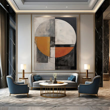 Load image into Gallery viewer, Circular Geometric Composition Abstract Canvas Painting, Ideal for Modern Dining Room & Artistic Lounge LargeART1208