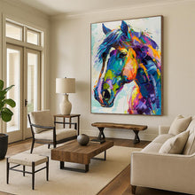 Load image into Gallery viewer, “Vibrant Painted Horse” – Colorful Horse Oil Painting with Bold Brushstrokes DTP086