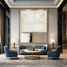 Load image into Gallery viewer, White, Black & Gold Abstract Art, Suited for Contemporary Hallway & Art - Lover’s Study LargeART1476