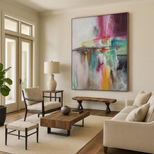 Load image into Gallery viewer, Hand - painted Substantial Colorful Abstract Composition Acrylic Art for Artistic Studios LargeART0056