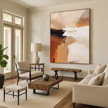 Load image into Gallery viewer, “Warm Color Abstract Flow” - Beige, Brown, White, Orange Abstract Art on Canvas DKH1243