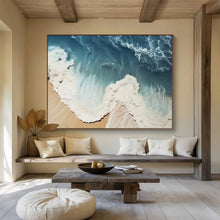 Load image into Gallery viewer, Aerial Beach Waves - Coastal Chic Living Room Art LargeART1549