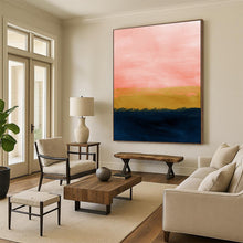 Load image into Gallery viewer, Pink and Gold Sunset Abstract Art, Perfect for Bohemian Living Room & Dreamy Bedroom LargeART2022