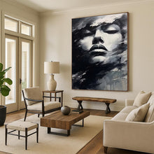 Load image into Gallery viewer, Black & White Abstract Portrait Art, Perfect for Dramatic Bedroom & Modern Office LargeART2130