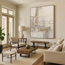 Load image into Gallery viewer, “Linear Neutral Abstract” - Grey, White, Brown Abstract Art on Canvas DKH1322