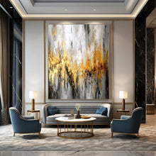 Load image into Gallery viewer, Gold - Gray Urban Abstraction Art for Sophisticated Penthouse & Art - Centric Office LargeART0923