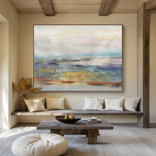 Load image into Gallery viewer, Soft - Toned Abstract Landscape Painting with Pastel Colors for Dreamy Bedroom & Delicate Boutique DKH300