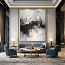 Load image into Gallery viewer, Monochrome Urban Reflection Art for Minimalist Apartment & Industrial Gallery LargeART0919