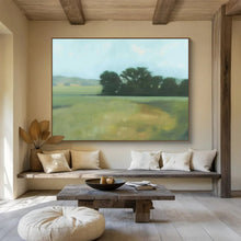 Load image into Gallery viewer, Subtle Green Field Landscape Abstract Painting On Canvas DKH426