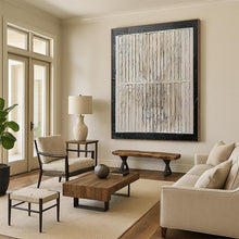 Load image into Gallery viewer, Textured Neutral Striped Abstract - Fits Minimalist Living Room & Hallway LargeART2352