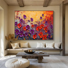 Load image into Gallery viewer, Textured Poppies “Vibrant Blooms” Painting on Canvas, Lively Floral Art DKH901