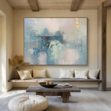 Load image into Gallery viewer, Abstract Blue and Gray Painting on Canvas - “Subtle Shades” DKH757