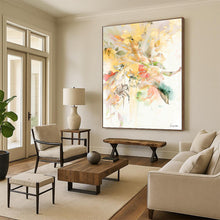 Load image into Gallery viewer, “Sunny Floral Burst” - Vibrant Yellow and Colorful Flower Art, Abstract Painting on Canvas DKH1087