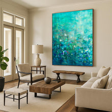 Load image into Gallery viewer, Teal Abstract Landscape Painting, Ideal for Nature - Lover’s Bedroom & Modern Office LargeART1859