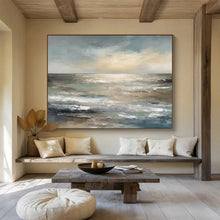 Load image into Gallery viewer, Misty Sea Abstract - Calm Living Room Art LargeART1548