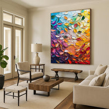 Load image into Gallery viewer, Rainbow - Colored Textured Petal Abstract Art, Ideal for Creative Studio & Playful Kids’ Room LargeART2071