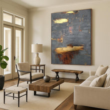 Load image into Gallery viewer, Gray - Gold Abstract Textured Art, Ideal for Sophisticated Office & Luxury Living Room LargeART1999