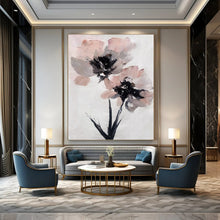 Load image into Gallery viewer, Pink & Gray Floral Abstract Painting, Perfect for Feminine Bedroom & Chic Boutique LargeART1428