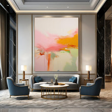 Load image into Gallery viewer, Flowing Pink - Orange Abstract Canvas Painting, Suited for Art - Filled Bedroom & Relaxing Spa LargeART1176