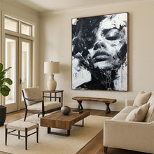 Load image into Gallery viewer, Monochrome Expressive Abstract Art, Ideal for Edgy Living Room & Creative Studio LargeART2139