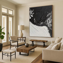 Load image into Gallery viewer, Custom Large Black - White Textured Contrast - Perfect for Modern Art Gallery & Industrial - Chic Office LargeART0735