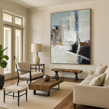 Load image into Gallery viewer, Large - Scale Soft - Toned Abstract Cityscape Acrylic for Minimalist Apartment & Art - Lover’s Café LargeART0352