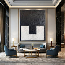 Load image into Gallery viewer, Black & White Minimalist Form Acrylic Art, Great for Scandinavian - Style Home & Serene Meditation Space LargeART1077