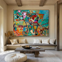 Load image into Gallery viewer, Hand - painted Vibrant Abstract Composition Acrylic Art for Creative Studio Spaces LargeART1679