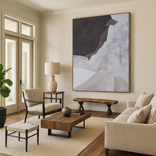 Load image into Gallery viewer, “Muted Tones Abstract Forms” - Grey, White Abstract Art on Canvas DKH1182