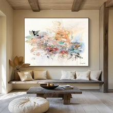 Load image into Gallery viewer, Whimsical Floral Fusion Abstract Painting on Canvas DKH532