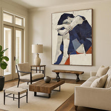 Load image into Gallery viewer, Cubist Abstract Figure Embrace, Perfect for Modern Art Gallery Wall & Thoughtful Living Room LargeART1980