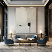 Load image into Gallery viewer, Black and White Minimalist Abstract Art for Modern Office Reception & Zen - inspired Home Library LargeART0934
