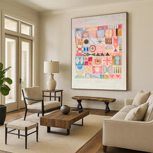 Load image into Gallery viewer, Pastel Geometric Abstract Painting, Suited for Minimalist Nursery & Modern Home Office LargeART1849