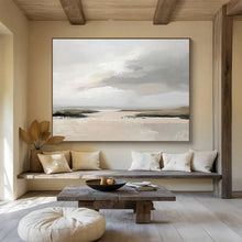 Load image into Gallery viewer, Minimalist Coastal Abstract Painting for Beach House & Serene Study DKH243