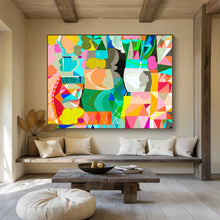 Load image into Gallery viewer, Geometric Color Block Abstract Art for Modern Playroom & Trendy Office DKH065