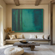Load image into Gallery viewer, Gradient Teal Abstract Painting on Canvas - “Deep Calm” DKH615