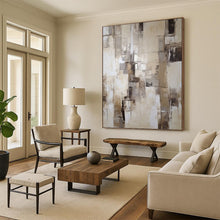 Load image into Gallery viewer, “Neutral Tones Abstract Composition” - Beige, Grey, White Abstract Art on Canvas DKH1307
