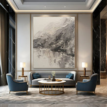 Load image into Gallery viewer, Monochrome Mountain Landscape Abstract Canvas Painting, Great for Serene Study & Nature - Inspired Living Room LargeART1200