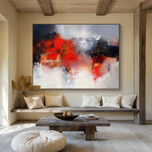 Load image into Gallery viewer, Red And Gray Abstract Painting On Canvas DKH430