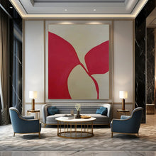 Load image into Gallery viewer, Red & Beige Abstract Petal - Like Acrylic Art, Fit for Romantic Bedroom & Floral - Themed Lounge LargeART0998