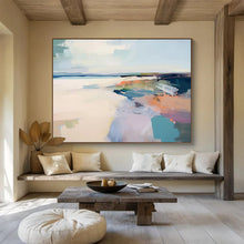 Load image into Gallery viewer, Soft Toned Coastal Abstract - Tranquil Living Room or Bedroom Art LargeART1539