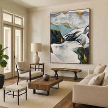 Load image into Gallery viewer, Large - Scale Abstract Mountain Range Acrylic for Nature - Inspired Living Room & Cozy Cabin Bedroom LargeART0314