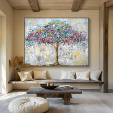 Load image into Gallery viewer, Colorful Tree Impasto - Lively Living Room Art LargeART1514