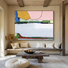 Load image into Gallery viewer, Color - Blocked Geometric Abstract Painting on Canvas DKH541