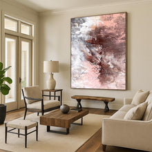 Load image into Gallery viewer, Hand - painted Substantial Blush and Gray Abstract Fusion Acrylic Art for Chic Dressing Rooms LargeART0043