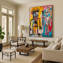 Load image into Gallery viewer, “Expressive Duo of Figures” – Raw Abstract Figurative Painting with Bold Lines DTP099
