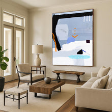 Load image into Gallery viewer, “Whimsical Urban Tale” - Grey, Black, Orange, Blue Abstract City - Inspired Art on Canvas DKH1097