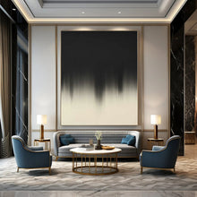 Load image into Gallery viewer, Large - Format Hand - painted Black & White Gradient Drip Art for Dramatic Hallways LargeART0156
